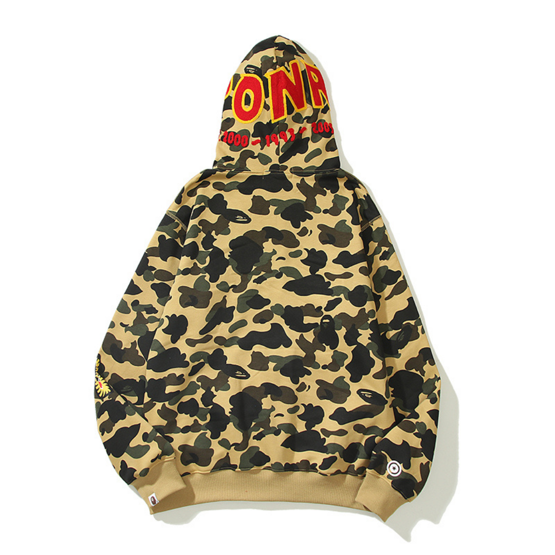 Bape Zip Hoodie Camo Beige