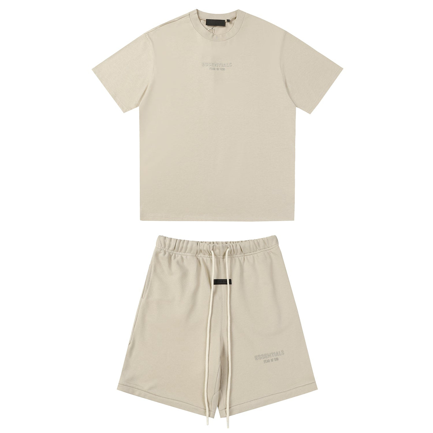 Essentials Short Set Cielo Blanco Logo Negro