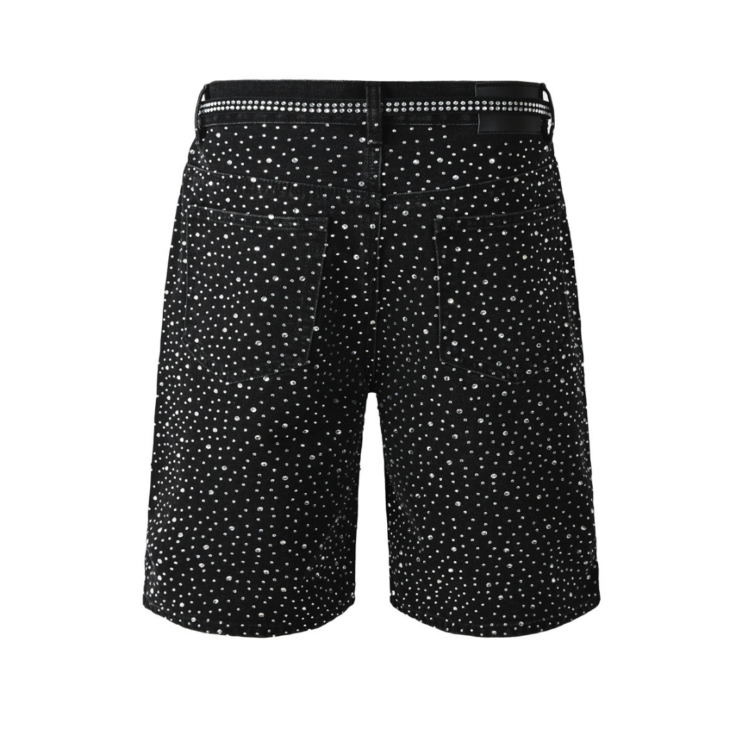 Purple Shorts Estrellas Blanco Negro