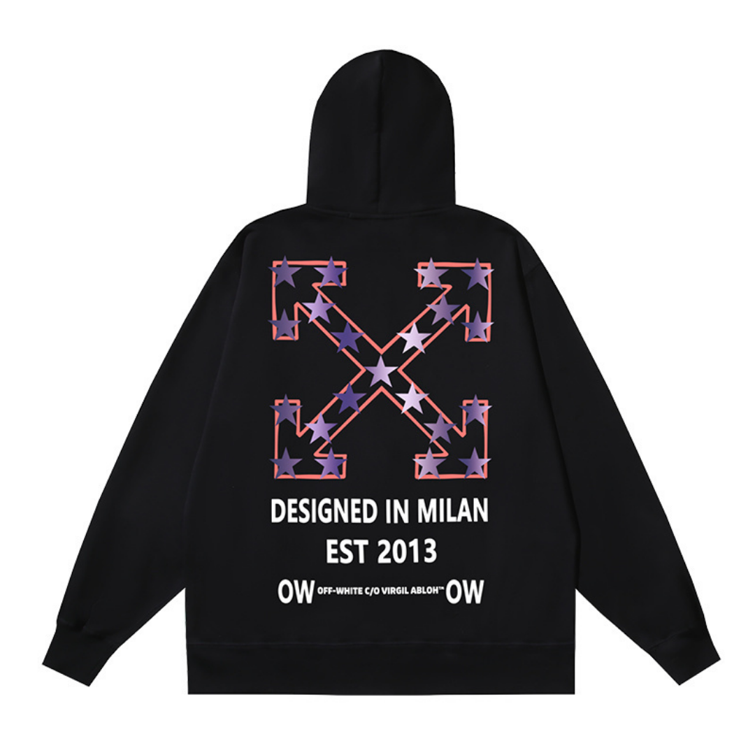 Off-White Off-W Monogram Zip Hoodie - Negro Camo Negro Azul