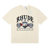 Camiseta Rh*de Blanco Cremas Rhude Usa Sailing