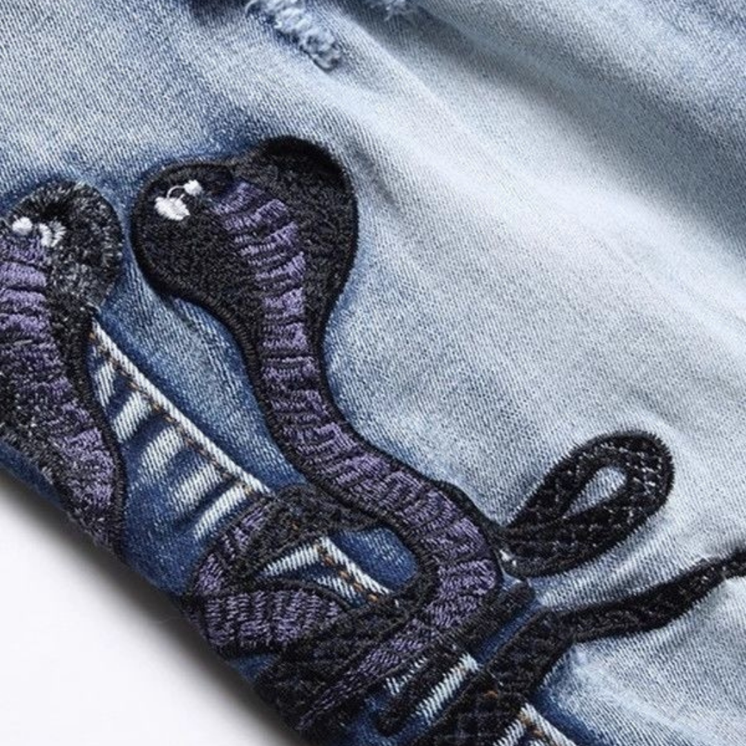 Amr Black Snake Jeans Negro 2