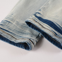 Amr Blue Distressed Jeans Azul