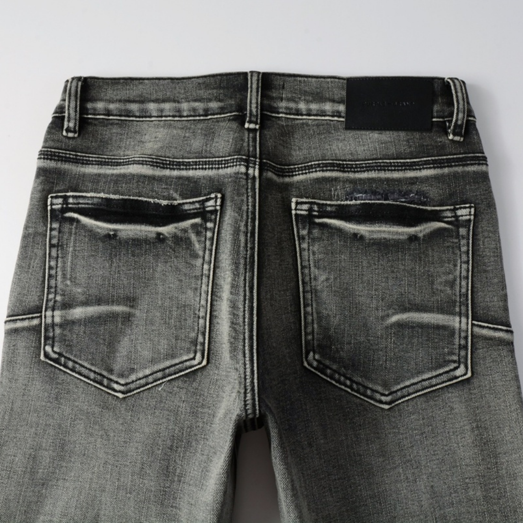 Purple Grey Ripped Jeans Lavado Claro Roturas 2