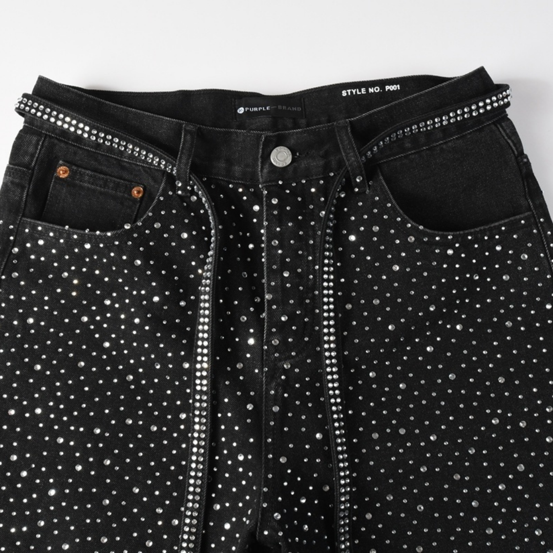 Purple Shorts Estrellas Blanco Negro
