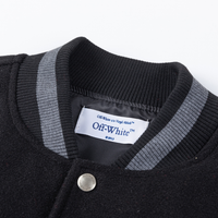 Off-White Off-W Varsity Jacket Negro Logo Blanco