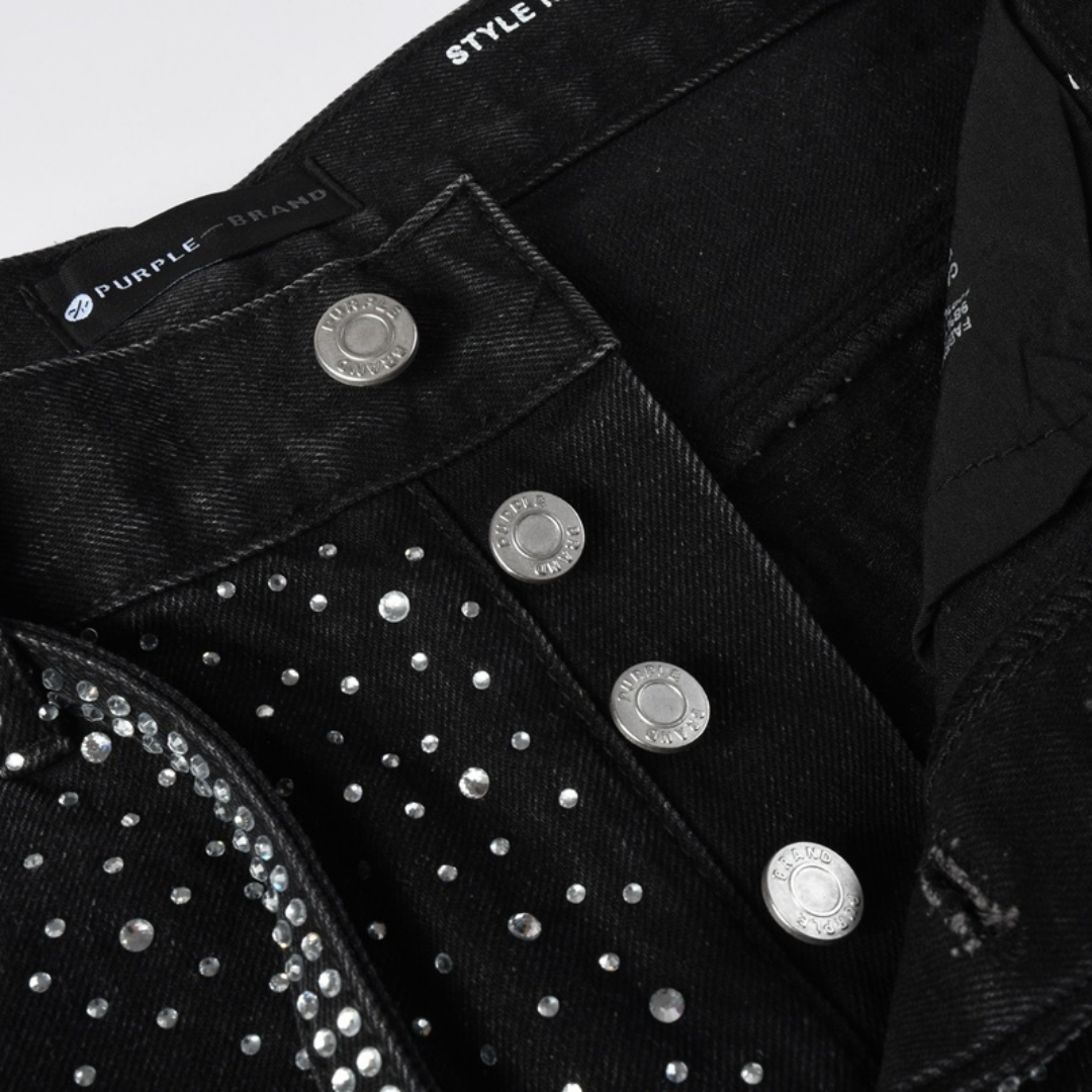 Purple Shorts Estrellas Blanco Negro