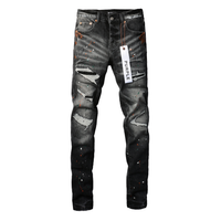 Purple Distressed Paint Jeans Purple Rojo Tacos