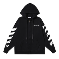 Off-White Off-W Monogram Zip Hoodie - Negro Negro Blanco