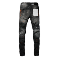 Purple Distressed Paint Jeans Purple Rojo Tacos