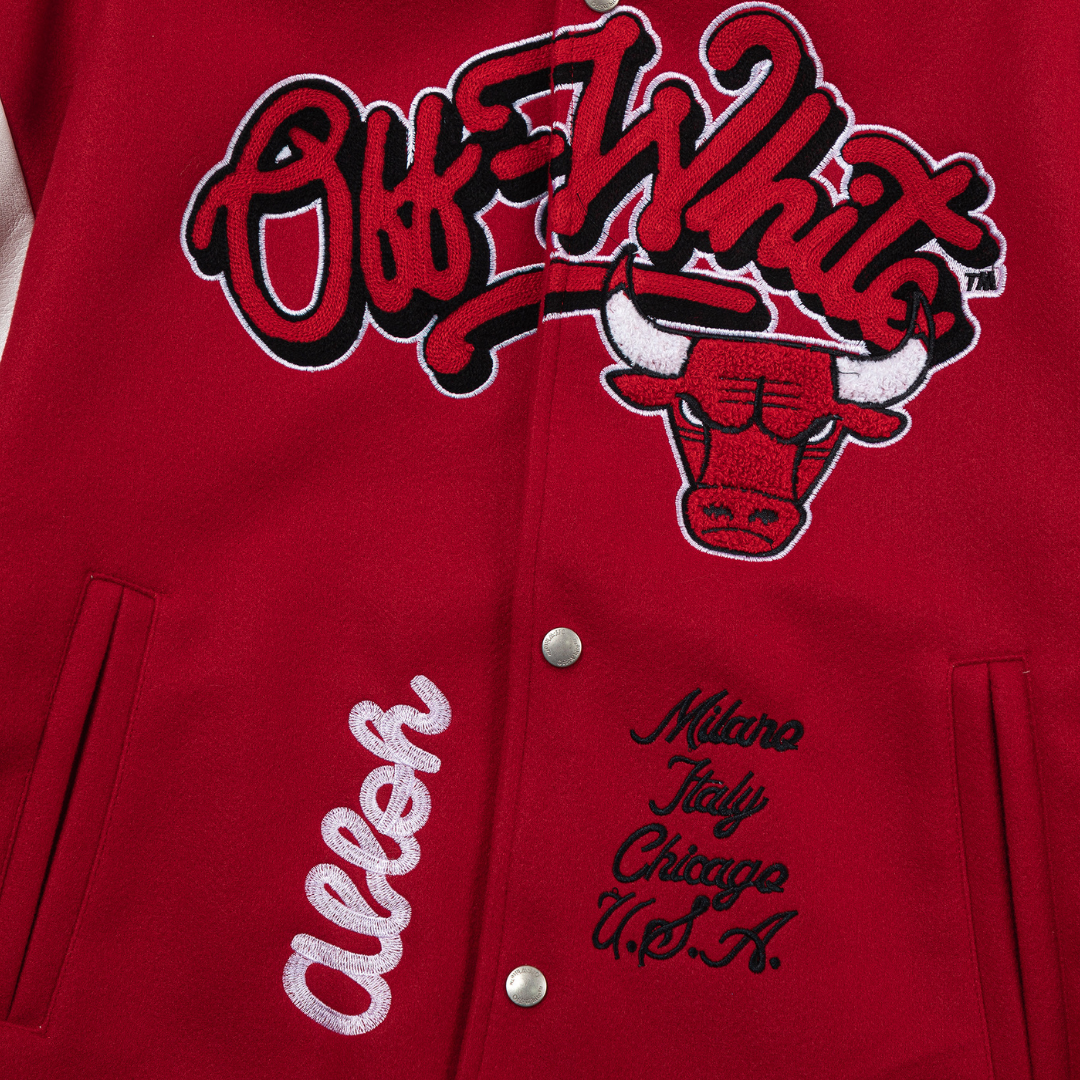Off-White Off-W Varsity Jacket - Rojo