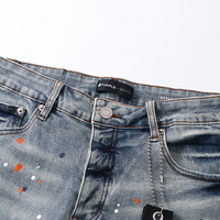 Purple Shorts Lavado Claro Roturas 5