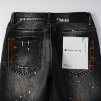 Purple Distressed Paint Jeans Purple Rojo Tacos