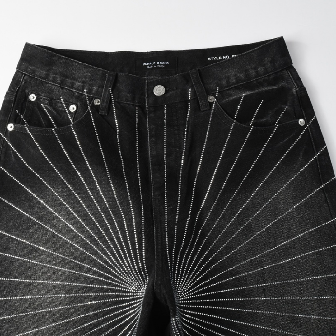 Purple Shorts Corto Negro Radial