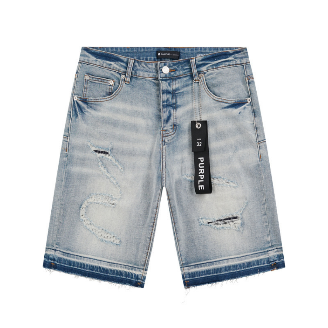 Purple Shorts Cielo Blanco Roturas