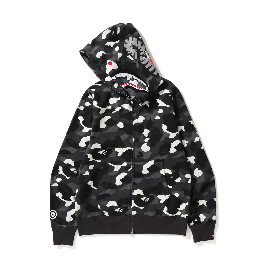 Bape Zip Hoodie Camo Negro Blanco