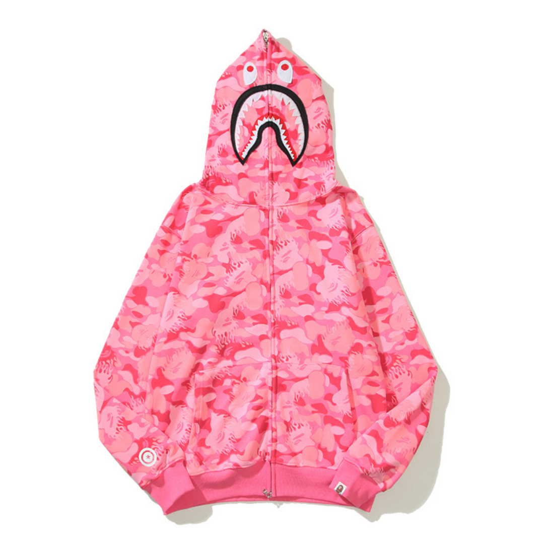 Bape Zip Hoodie Camo Rosa
