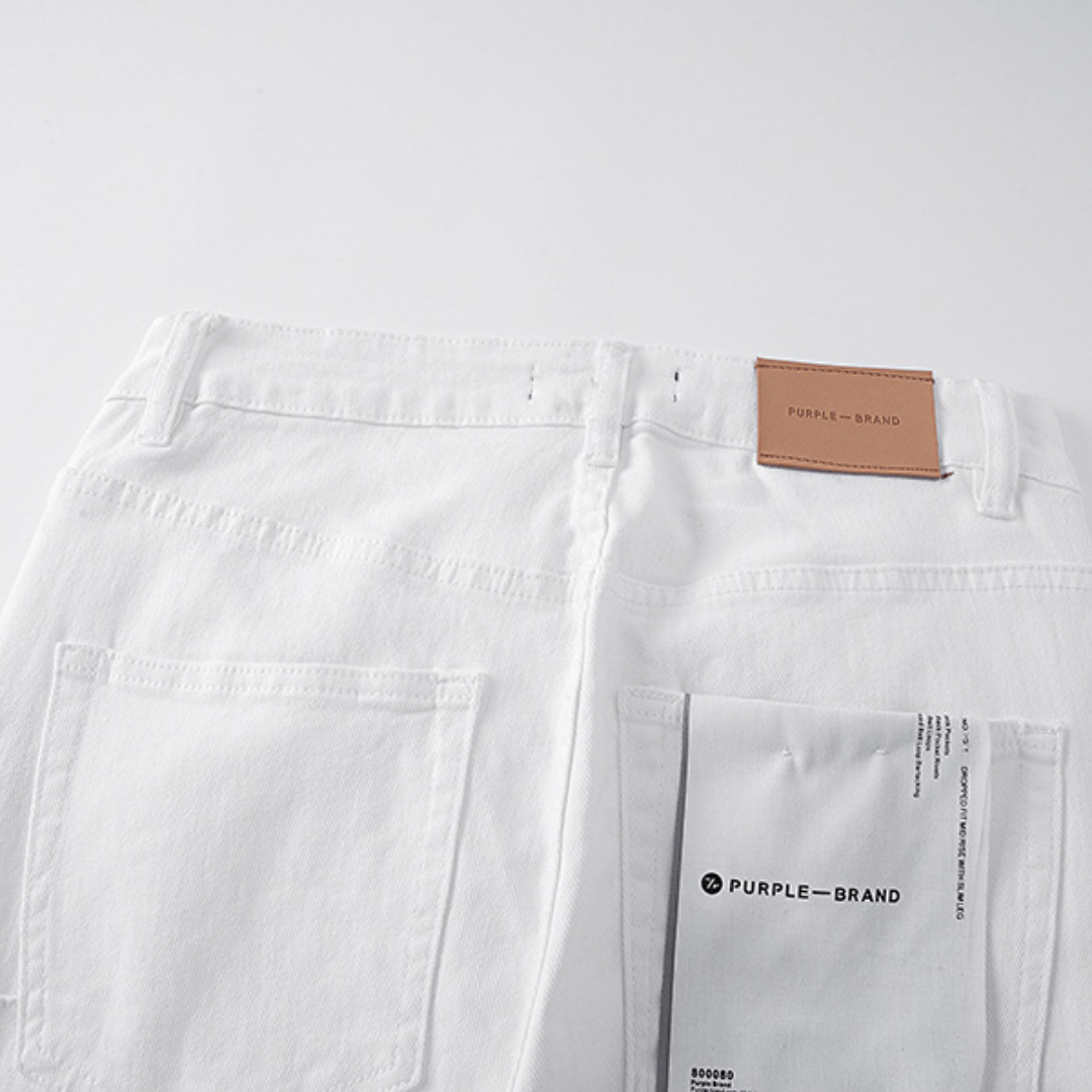 Purple Flared Jeans Camo Blanco