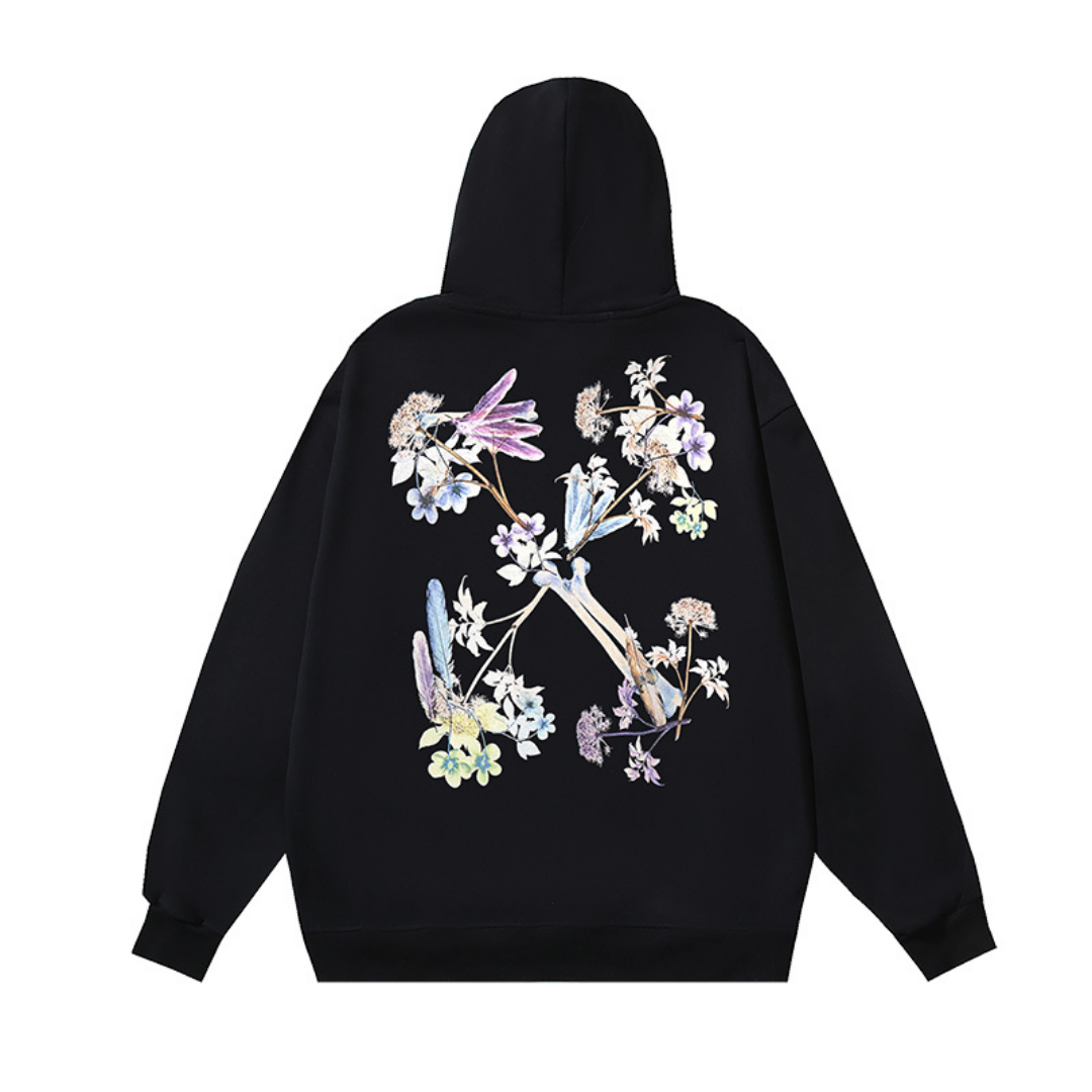 Off-White Off-W Monogram Hoodie - Negro Rosa Dragonfly