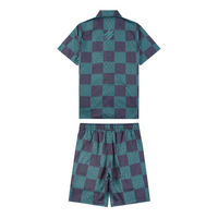 Monogram Short Set Check Azul Verde