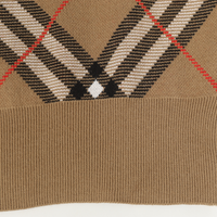 Monogram Sweater Tartan Beige Blanco