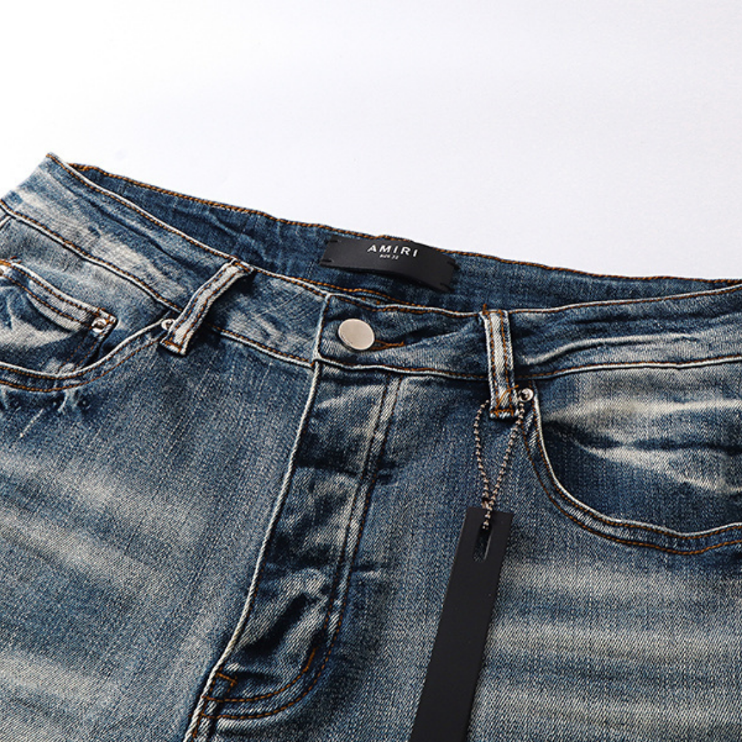Amr White Logo Jeans Blanco 2