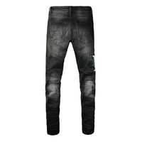 Amr Logo Distressed Black Jeans
