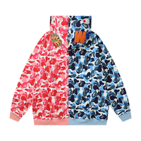 Bape Zip Hoodie Camo Azul Rosa