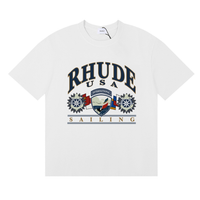Camiseta Rh*de Blanco Cremas Rhude Usa Sailing
