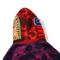 Bape Zip Hoodie Camo Rojo Shark