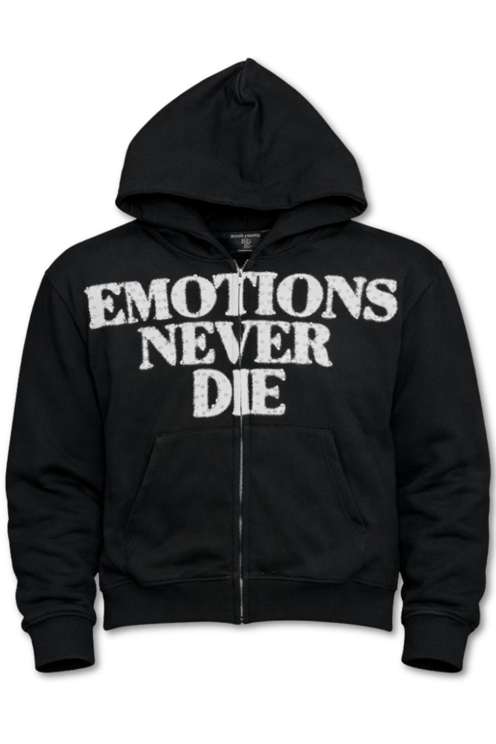 Mixed Emotion Emotions Never Die Zip Hoodie negro frente