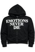 Mixed Emotion Emotions Never Die Zip Hoodie negro frente