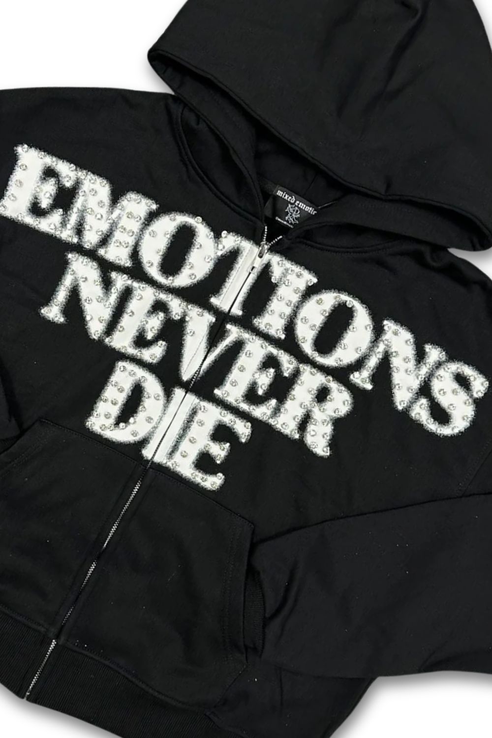 Mixed Emotion "Emotions Never Die" Zip Hoodie · Negro
