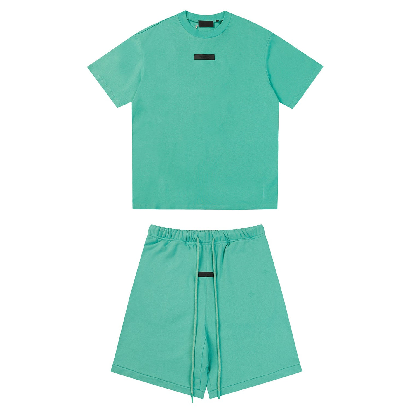Essentials Short Set Mint Verde Logo Negro