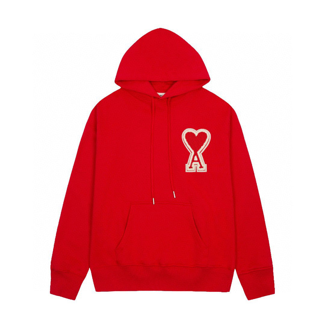 Ami Hoodie Rojo Logo Blanco