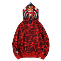 BAPE Shark Hoodie Camo Rojo