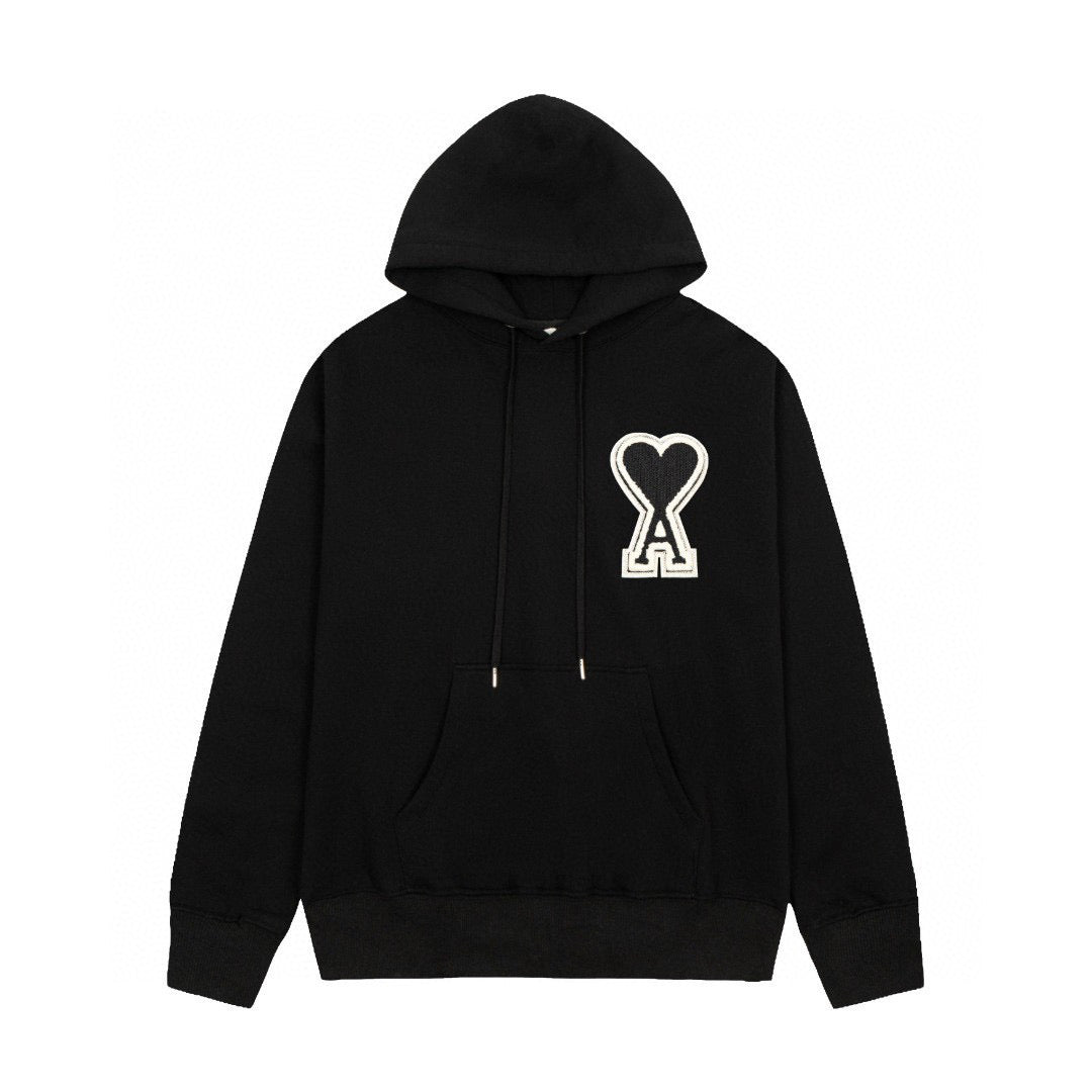 Ami Hoodie Negro Logo Blanco