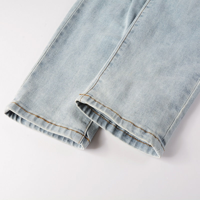 Amr Light Blue Patch Jeans Azul