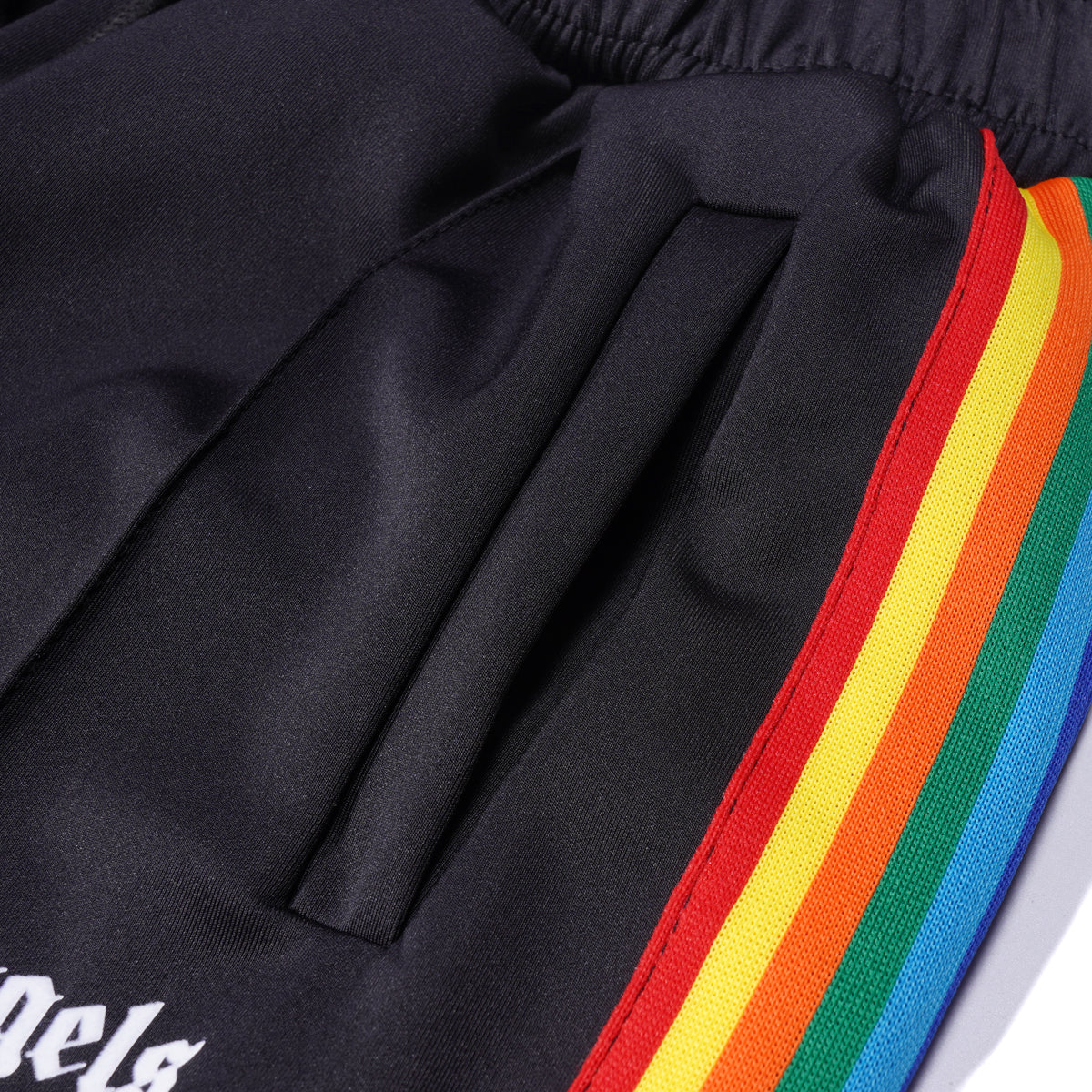 Pantalon Palm Angels Negro Corto Negro Con Rayas