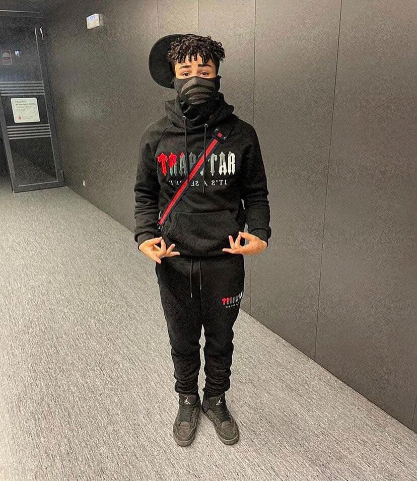 Conjunto Trapstar Negro Negro Rojo