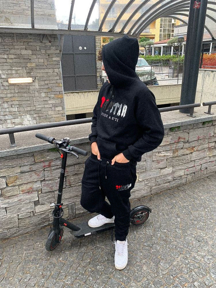 Conjunto Trapstar Negro Negro Rojo