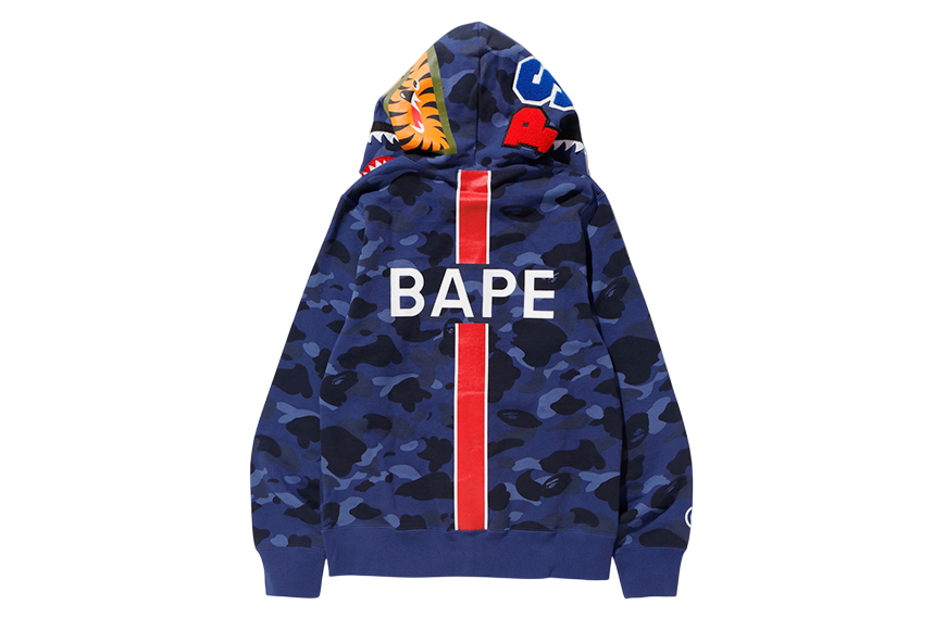 PSG x BAPE Shark Hoodie atras