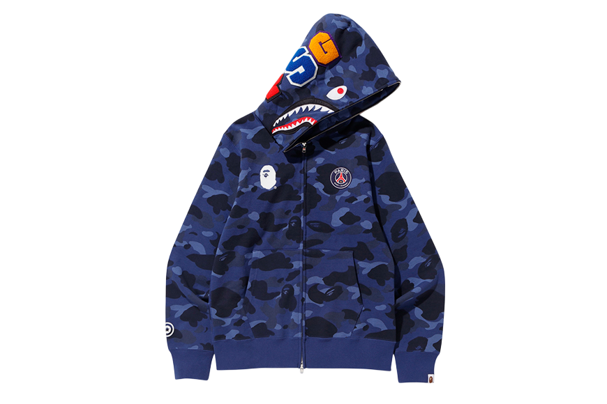 PSG x BAPE Shark Hoodie frente